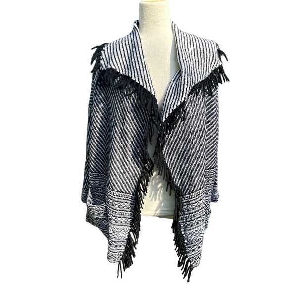 Joie Jocope Open Front Jacquard Cardigan Size Medium - Picture 3 of 9
